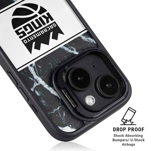 NBA Sacramento Kings Marble iPhone 14 Kickstand Case